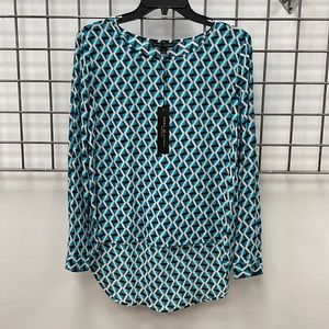 Dora Landa Croatian jewel printed 100% silk Blouse, new with tags.